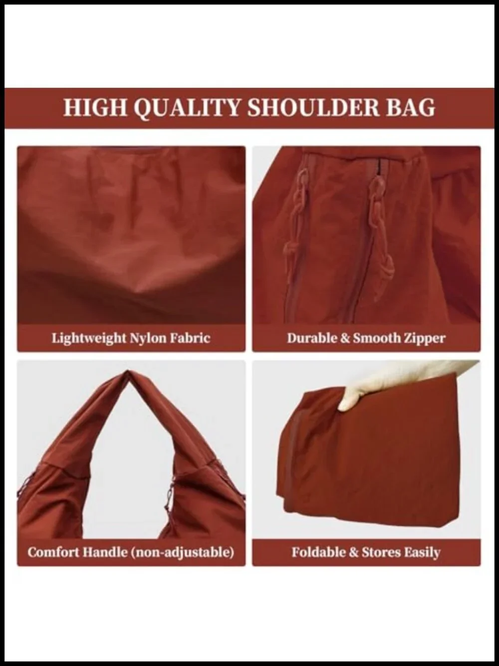 Large Slouchy Nylon Hobo Tote Shoulder Bag Travel Gym Work